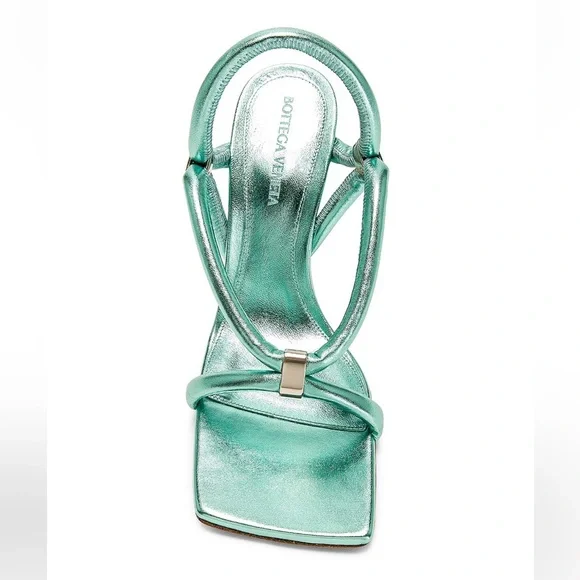 Bottega Veneta Stretch Slingback Sandals in Blue Lagoon - Picture 4 of 16